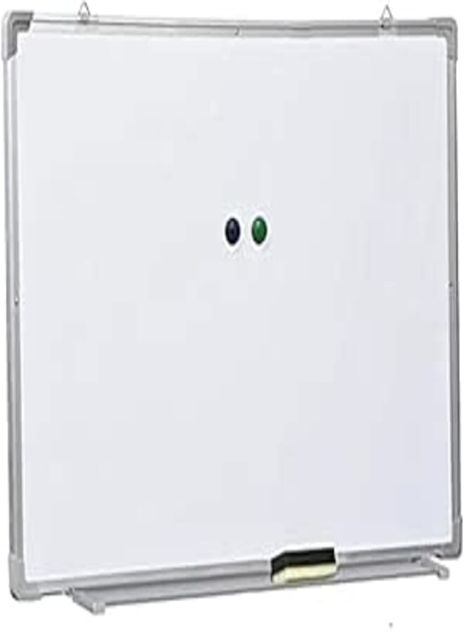 SAB Magnetic White Board with Aluminum Frame, 90 cm x 60 cm Size